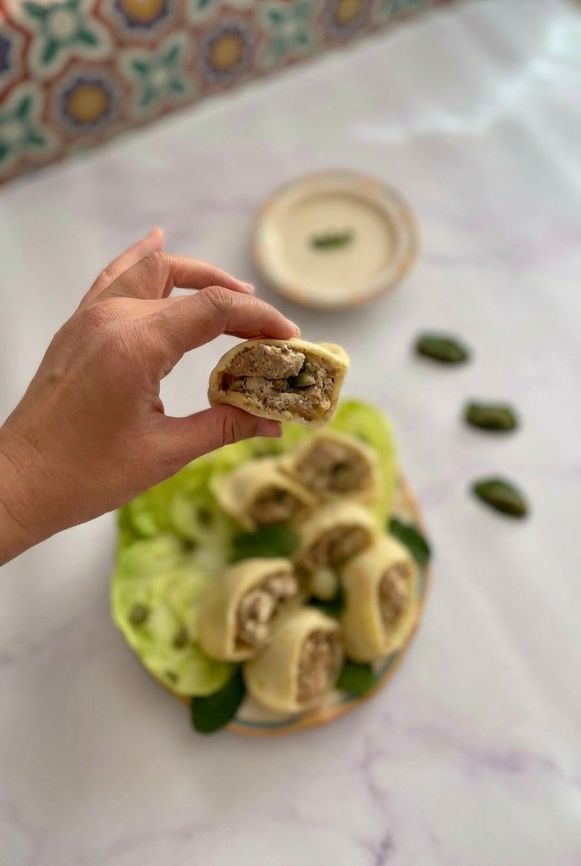 Chawarma cru 500g congelée + 8 minis batboutes + sauce tahina