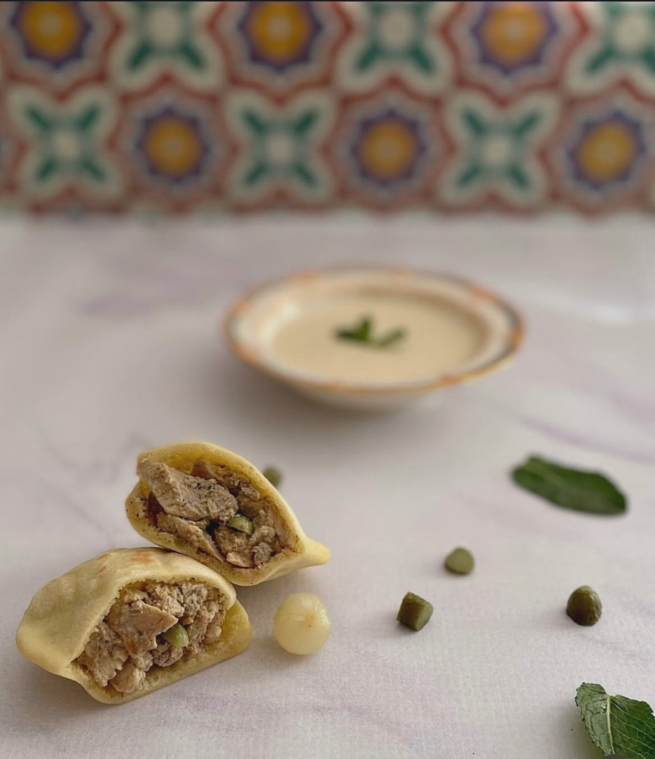 Chawarma cru 500g congelée + 8 minis batboutes + sauce tahina